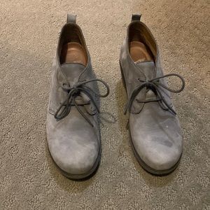 Dansko gray tie booties, size 39